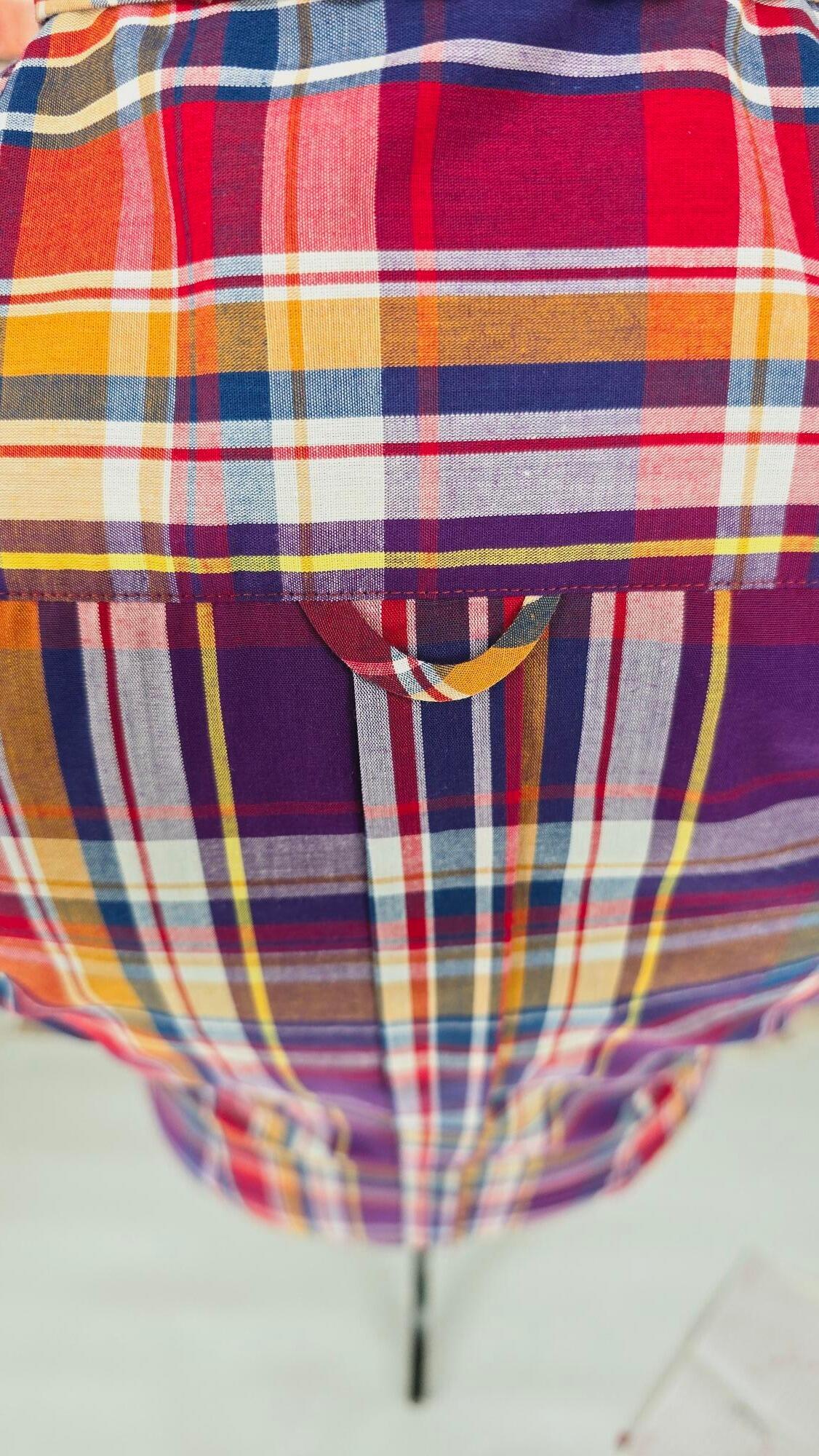 Babs - Ladies Purple Multi Checked Short Sleeved Shirt