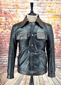 Donny - Black & Brown 70's Vintage Look Leather Jacket