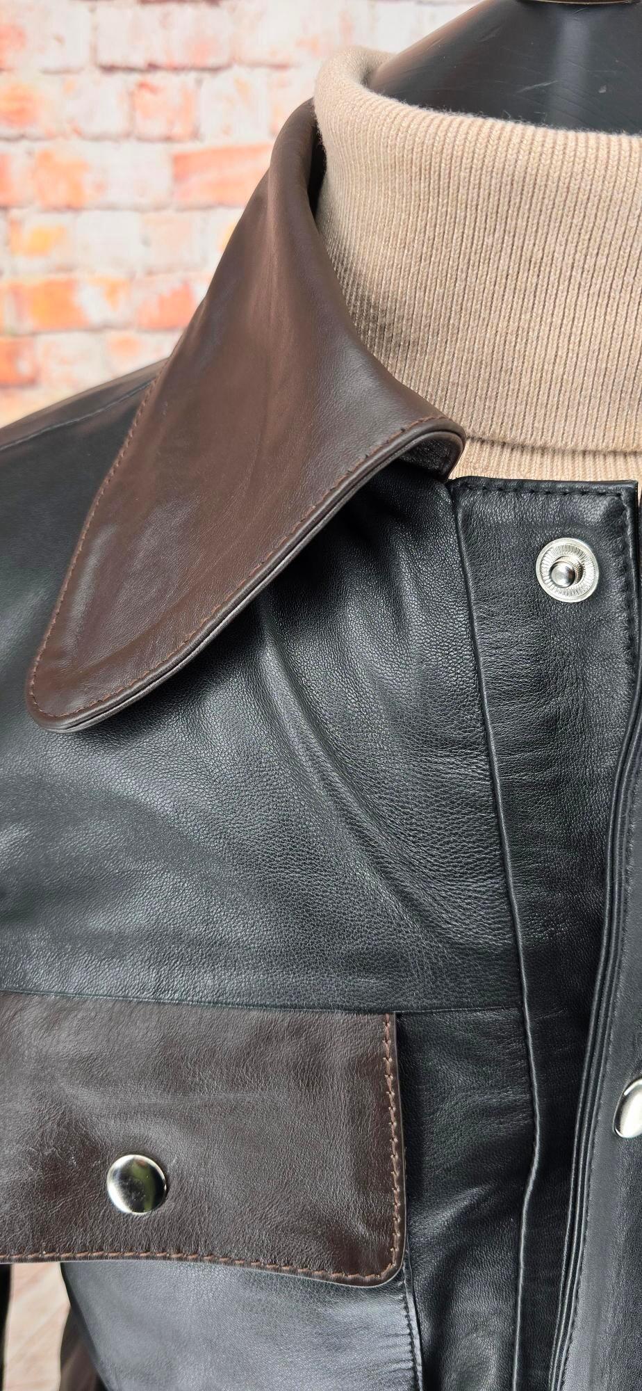 Donny - Black & Brown 70's Vintage Look Leather Jacket