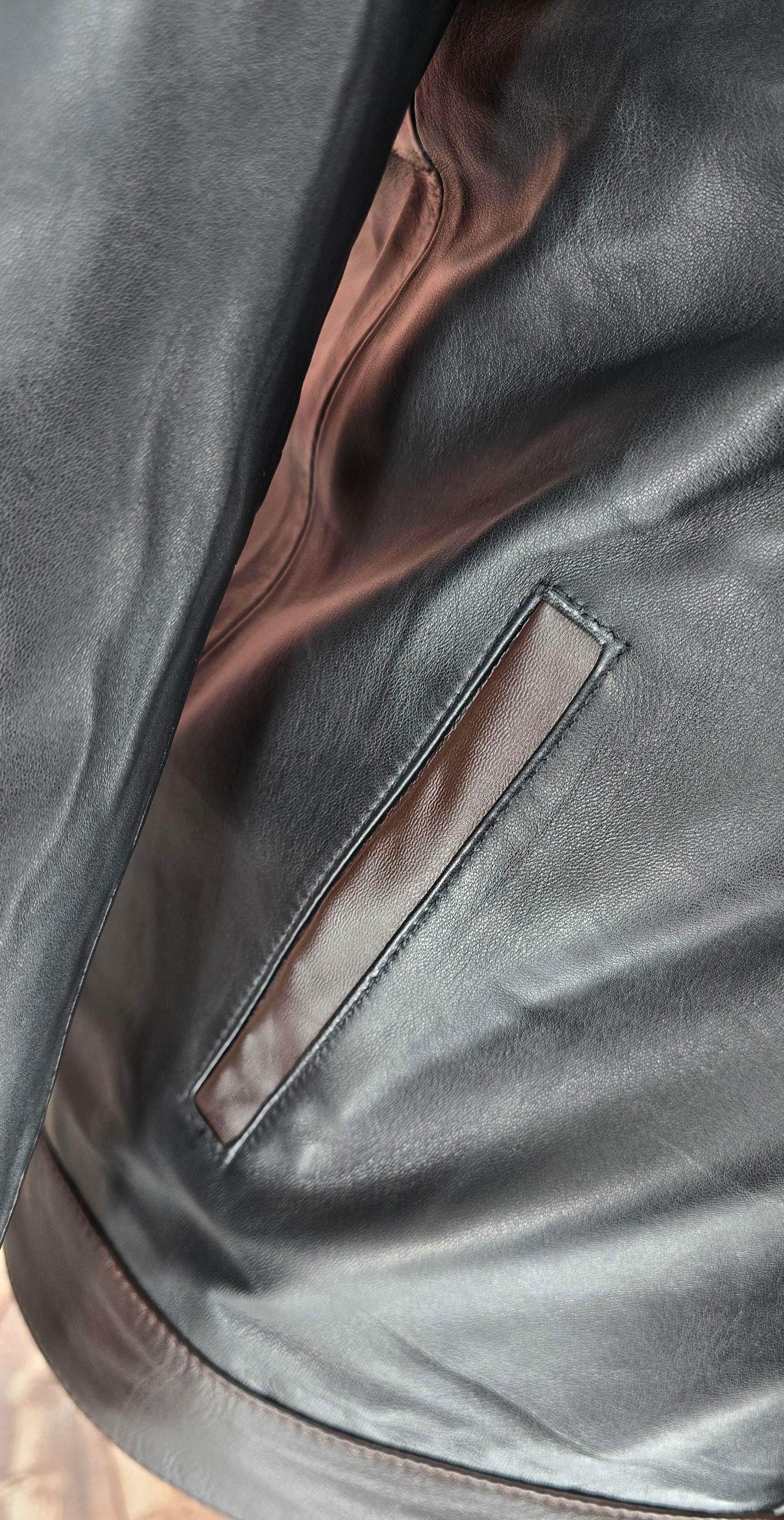 Donny - Black & Brown 70's Vintage Look Leather Jacket
