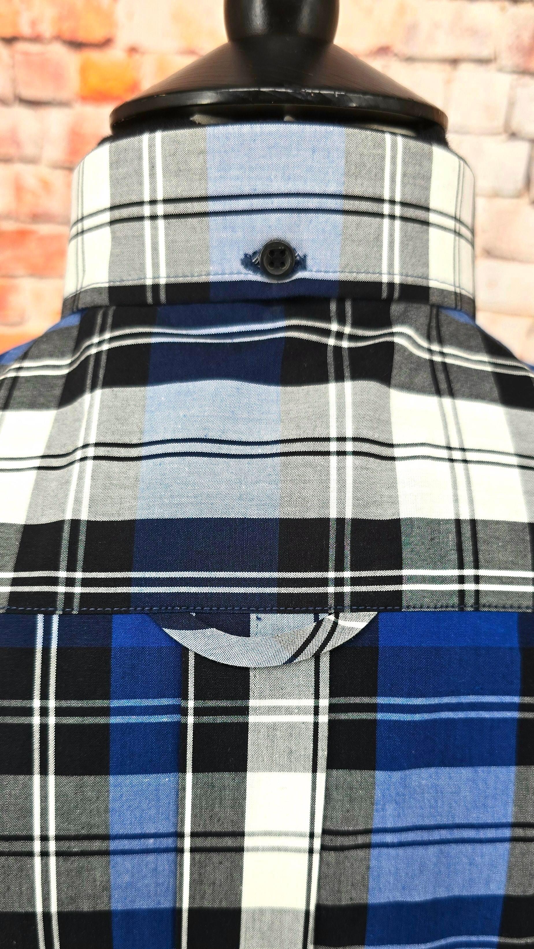 Royce - Ladies Blue White & Black Checked Short Sleeved Shirt