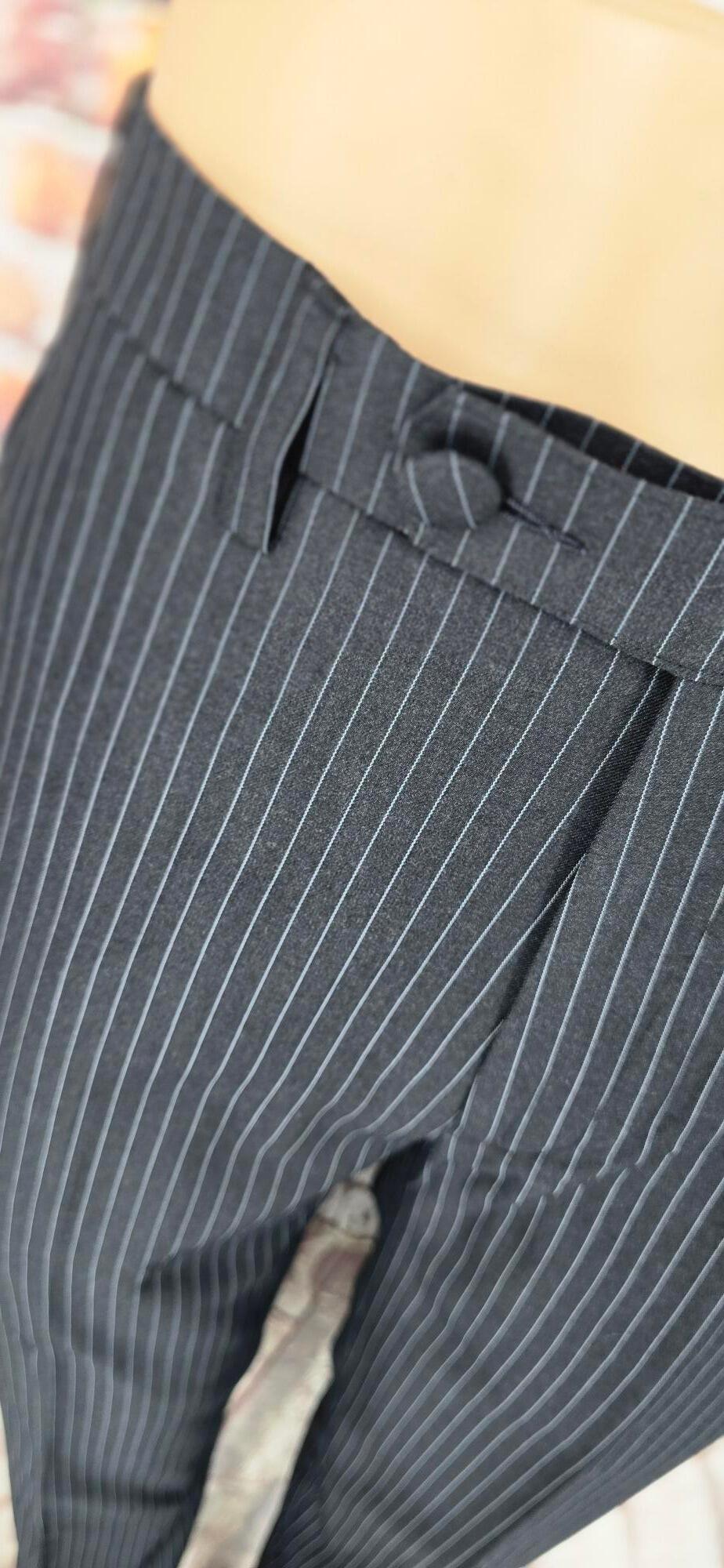 Victor - Charcoal Grey Pinstripe Double Breasted Suit
