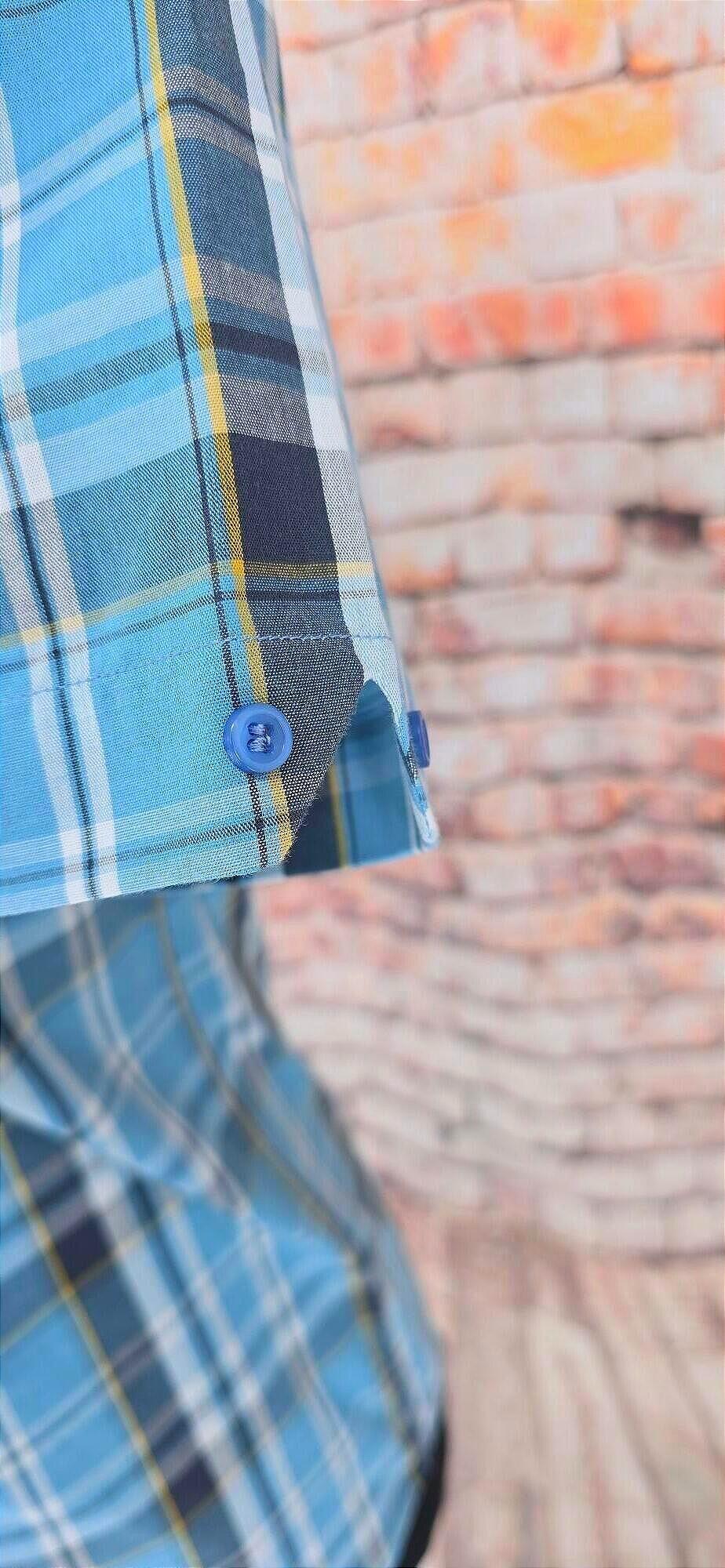 Delmore - Blue Checked Short Sleeved Shirt