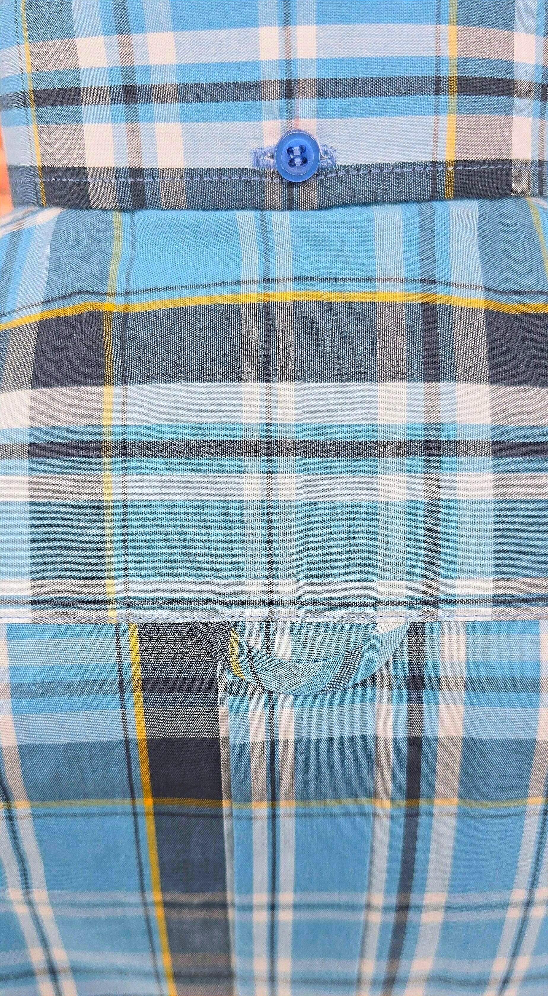 Delmore - Blue Checked Short Sleeved Shirt