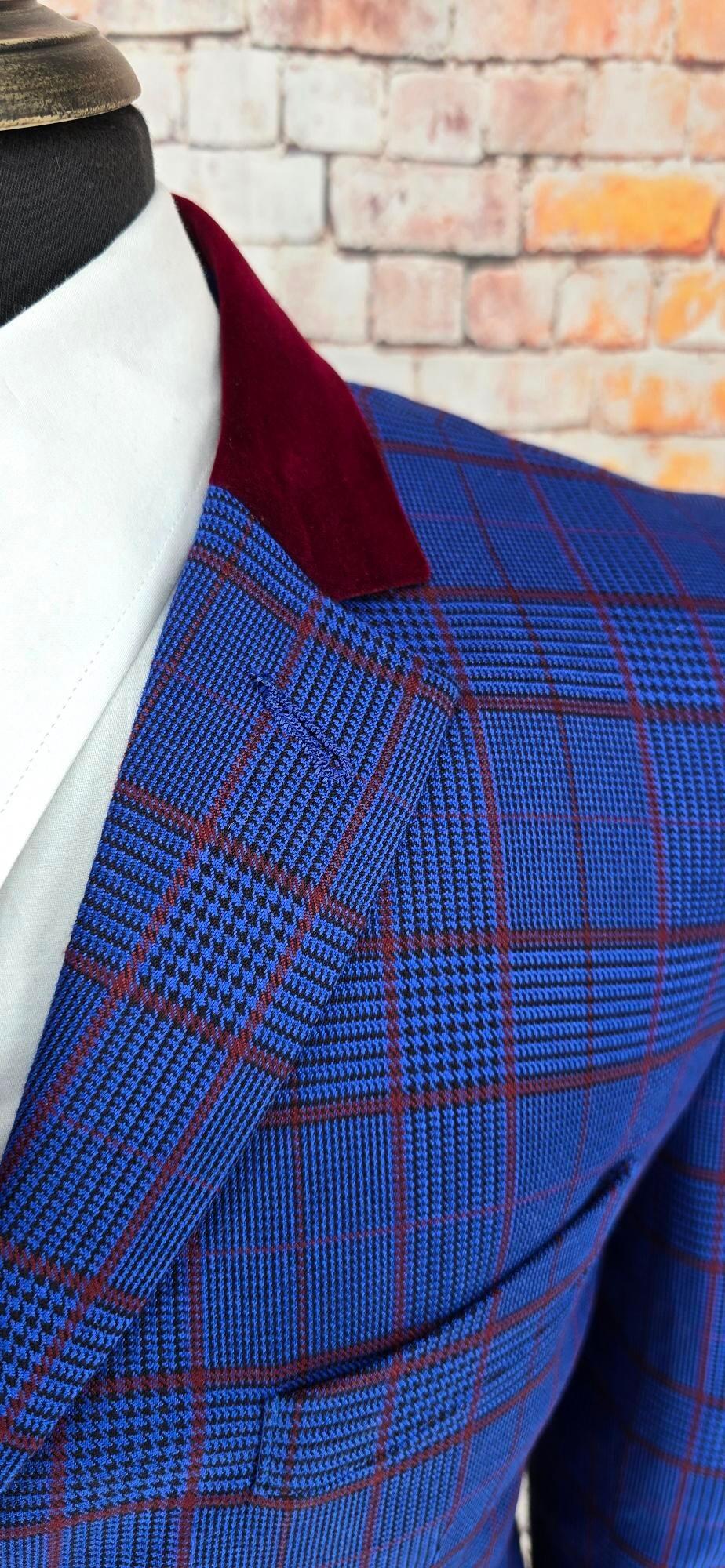 Sedwick - Stunning Blue & Berry Checked Suit.