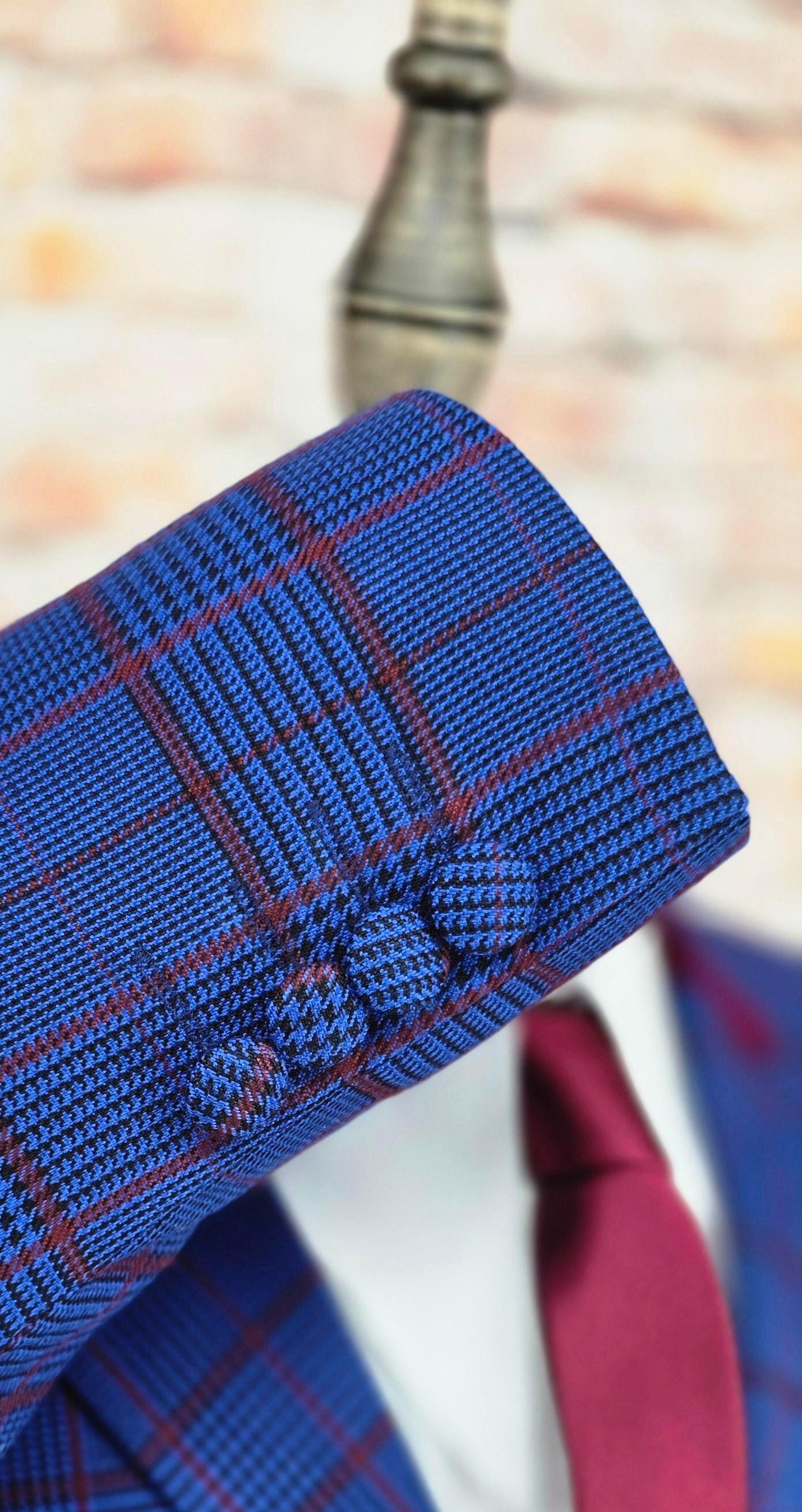Sedwick - Stunning Blue & Berry Checked Suit.
