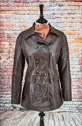 Yvette - 8 Button Double breasted Leather Coat