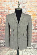 Steve Stunning Taupe - Black - Burgundy Checked Suit.