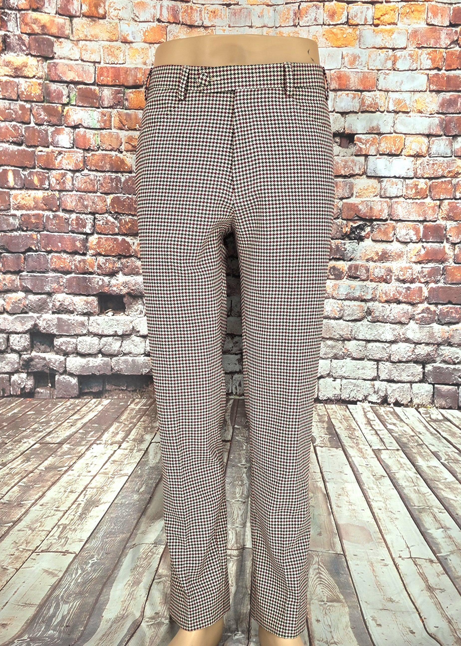 Jeffery Brown Burgundy & Ecru Trouser
