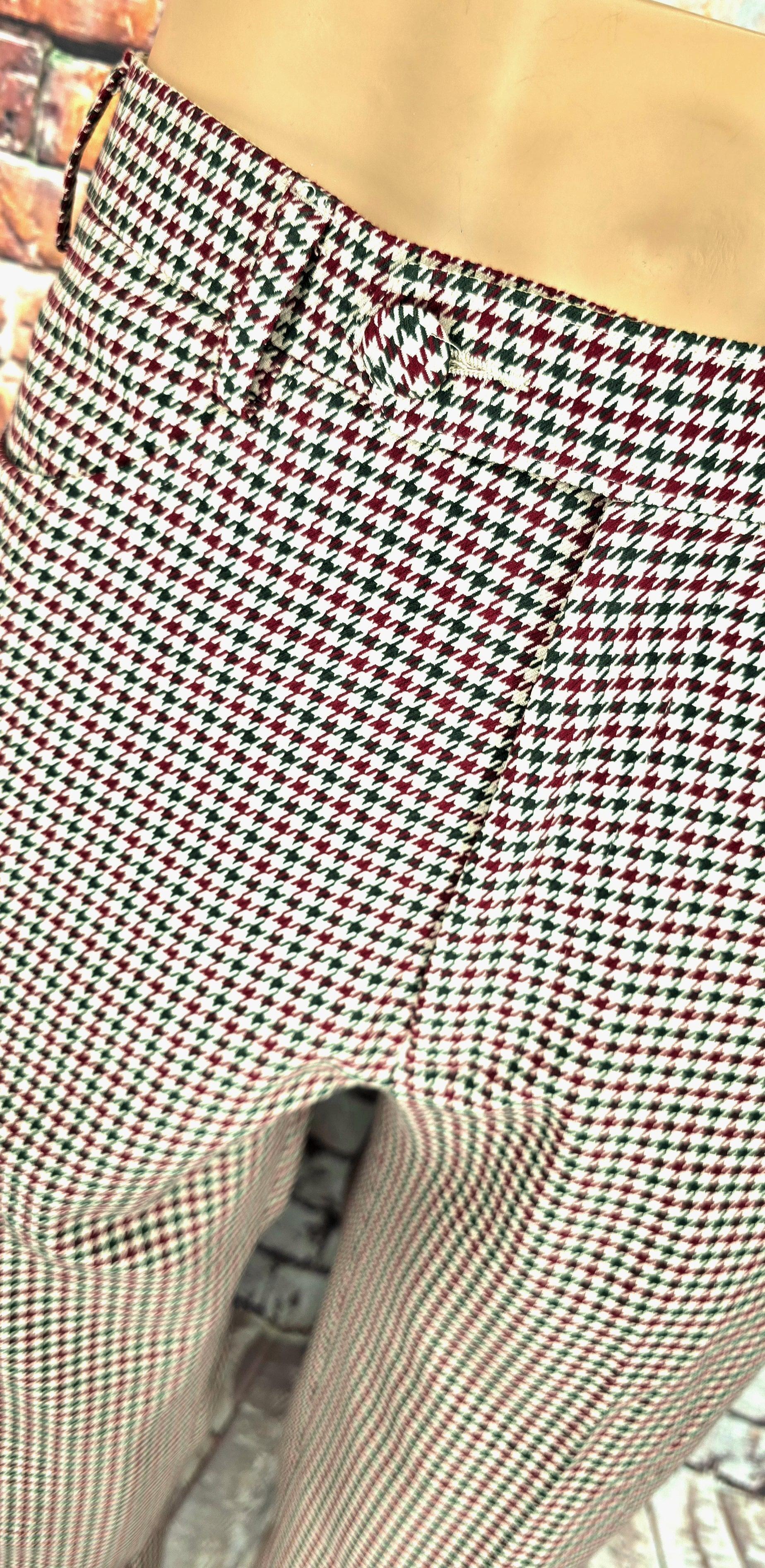 Jeffery Brown Burgundy & Ecru Trouser