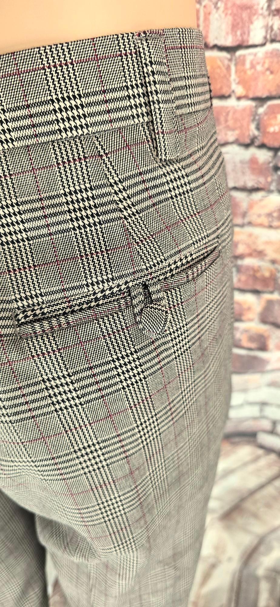 Steve Stunning Taupe - Black - Burgundy Checked Suit.
