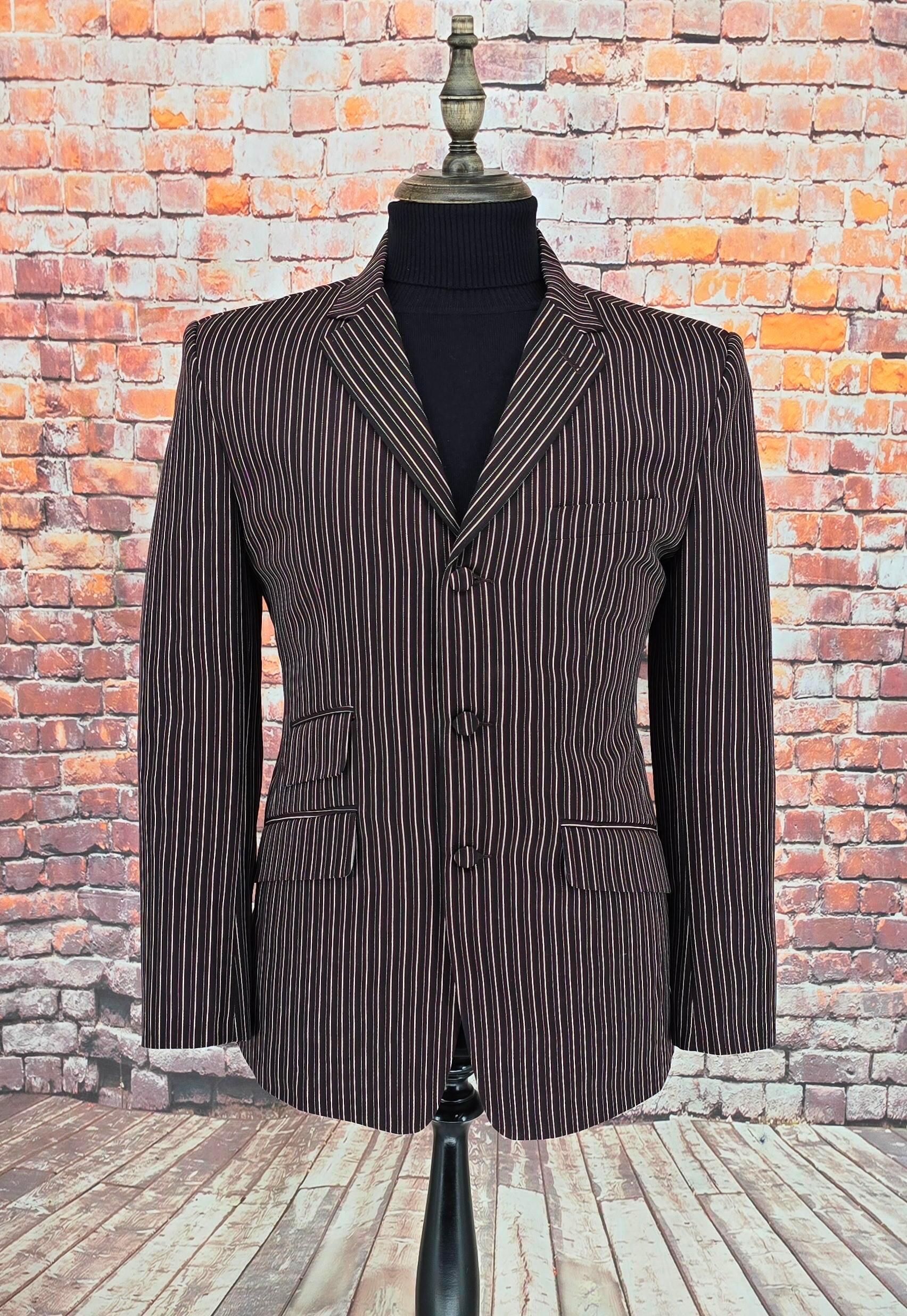Arty - Black Taupe & Burgundy Striped Blazer
