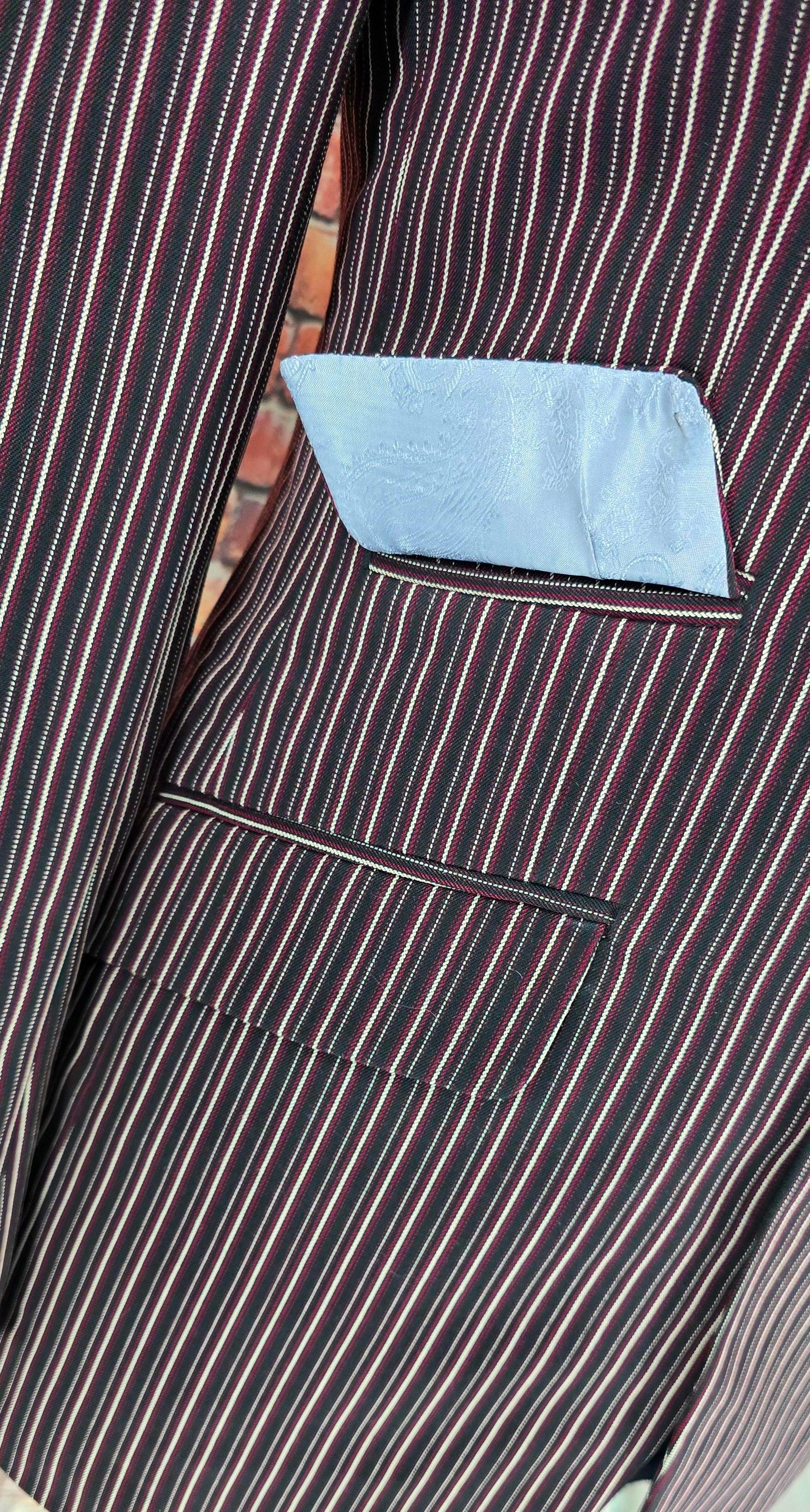 Arty - Black Taupe & Burgundy Striped Blazer