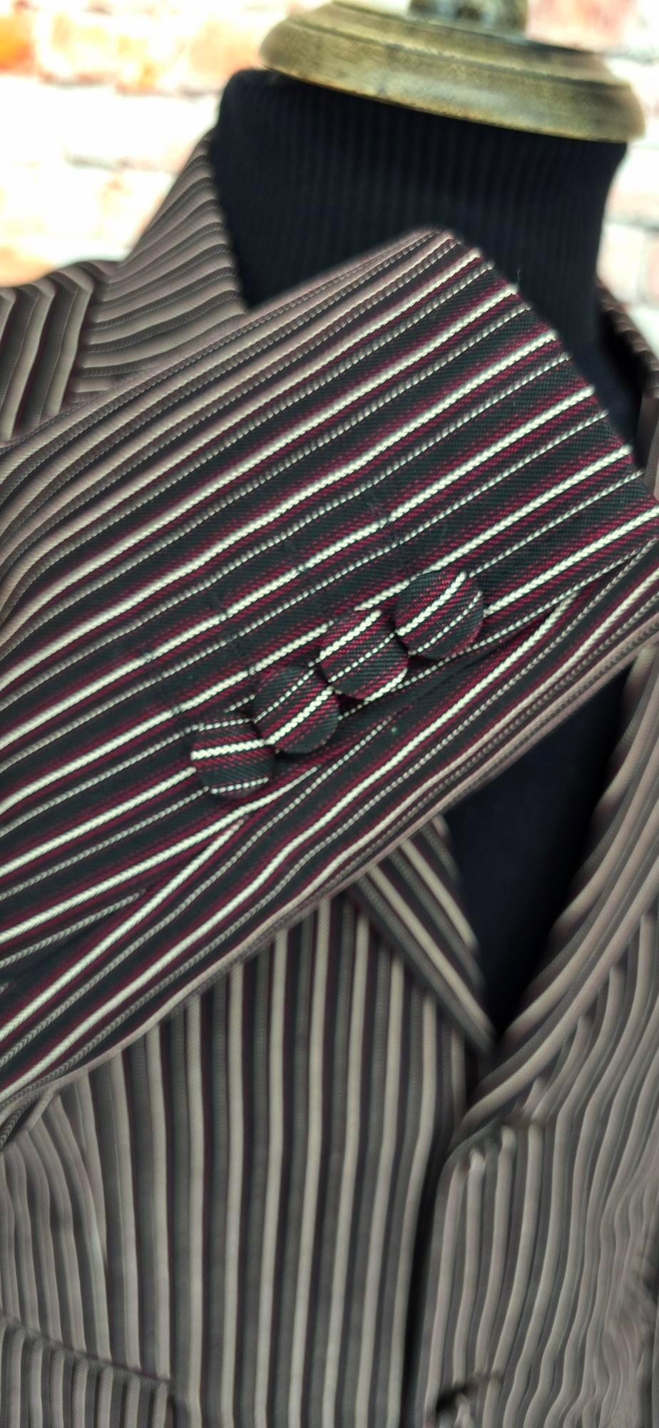 Arty - Black Taupe & Burgundy Striped Blazer