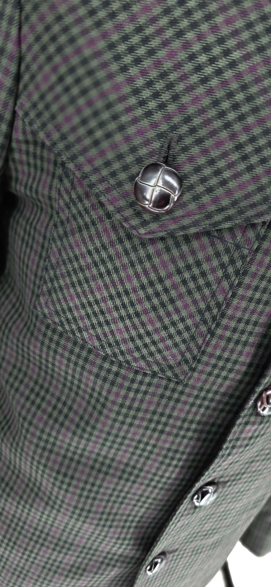 Cuthbert - Olive & Mauve Checked Jacket