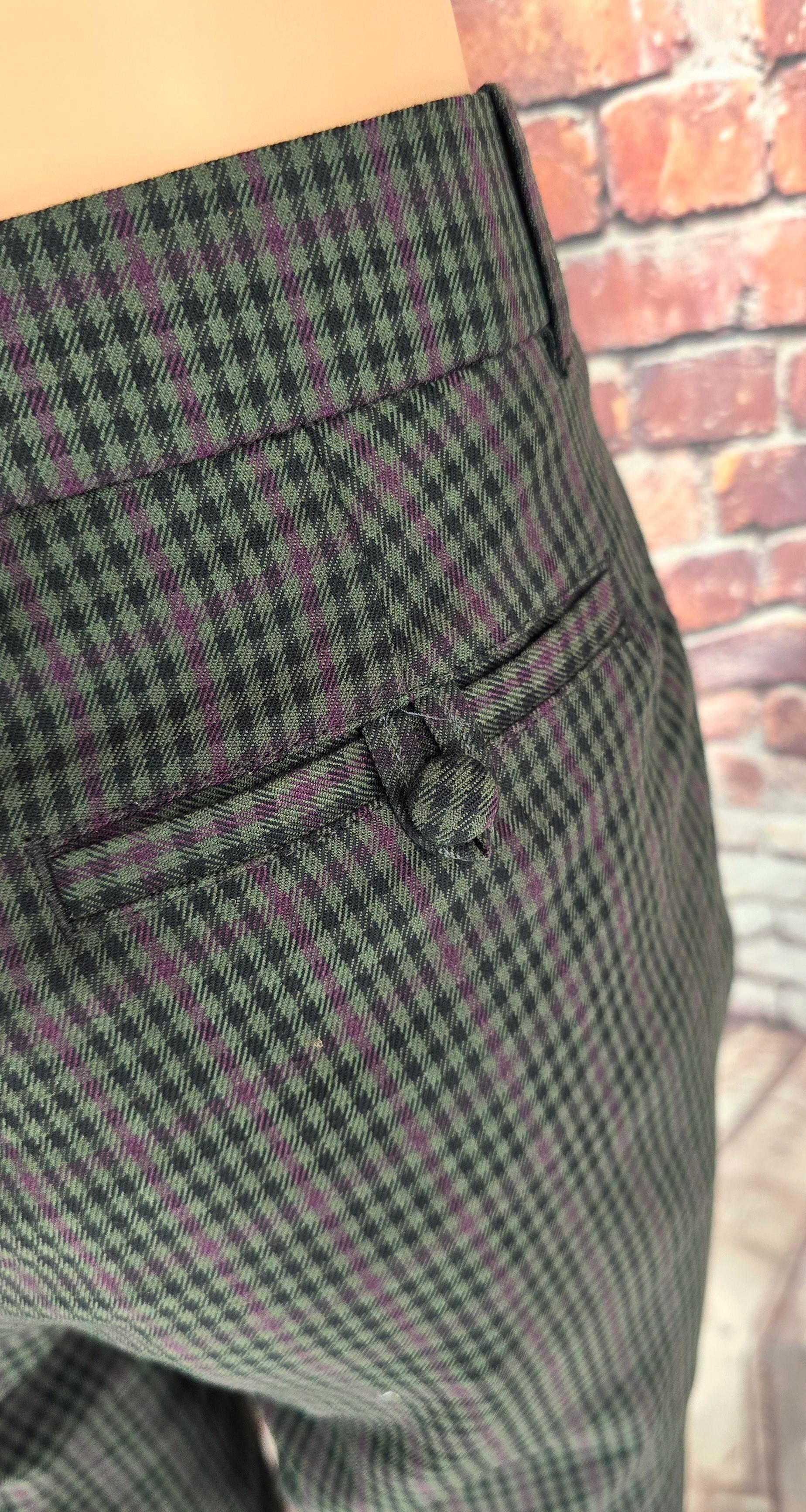 Cuthbert - Olive & Mauve Checked Trousers