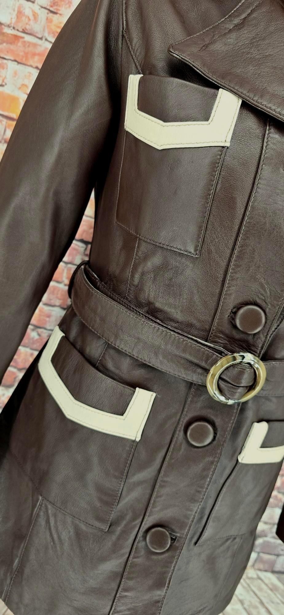 Claudia -  Women's Brown With Contrasting Detail Leather Jacket