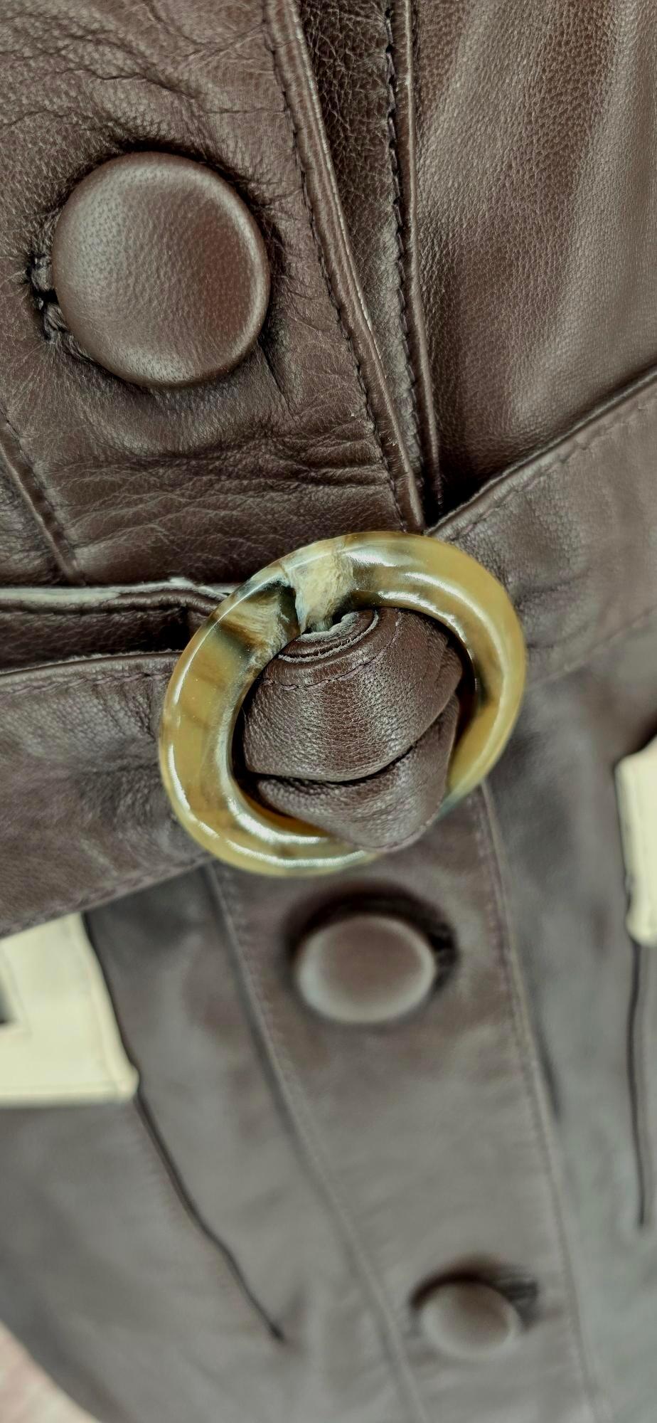 Claudia -  Women's Brown With Contrasting Detail Leather Jacket