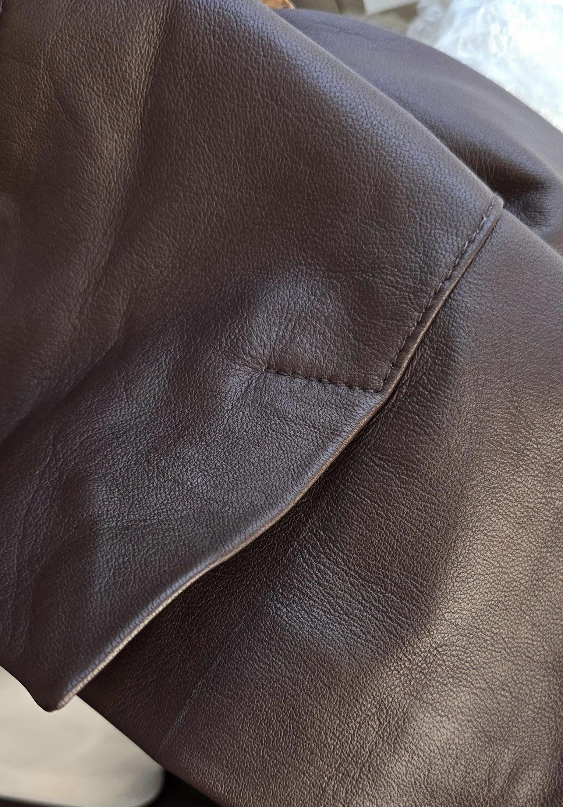 Claudia -  Women's Brown With Contrasting Detail Leather Jacket