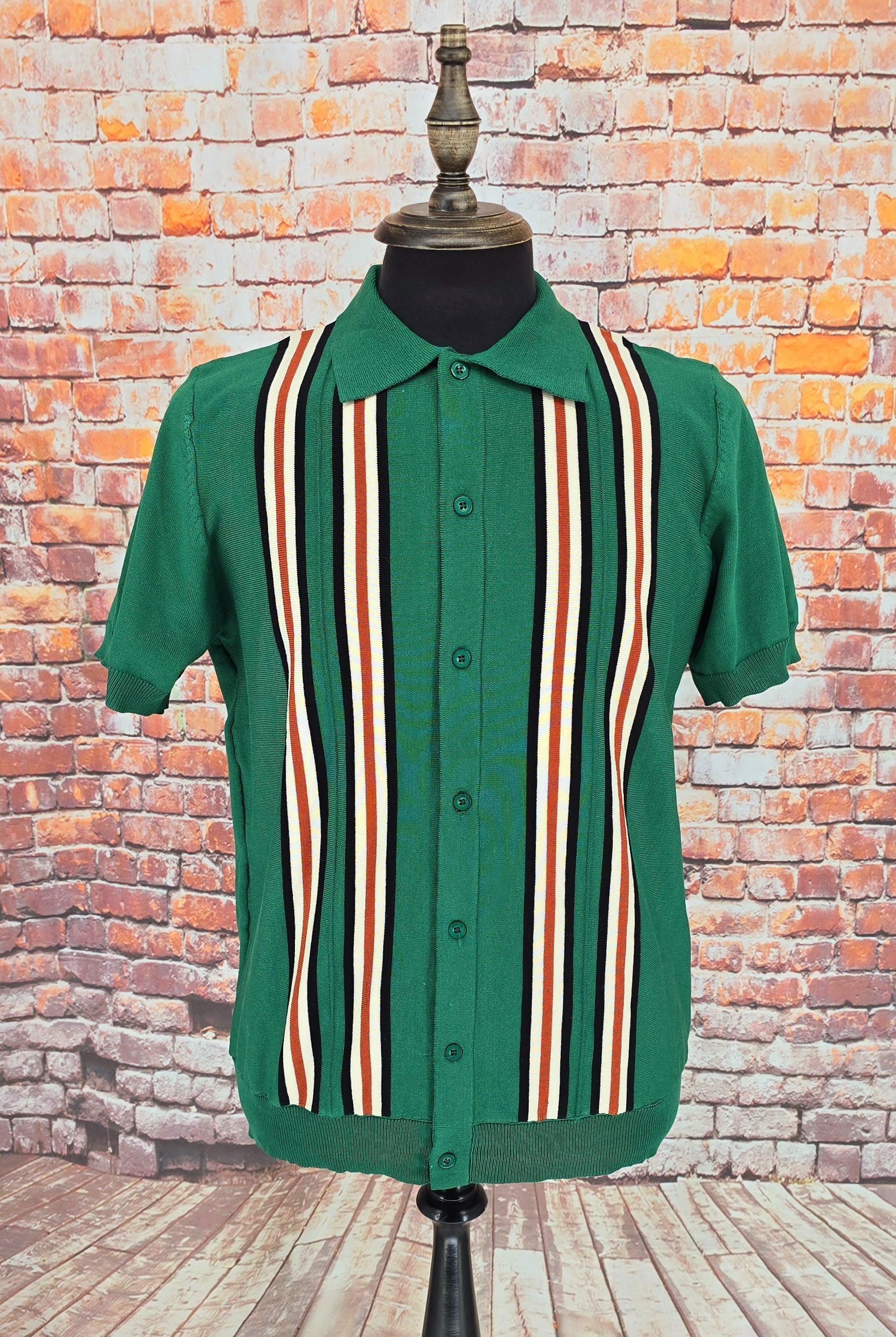 Green Cream Black & Orange Button Through Knitwear