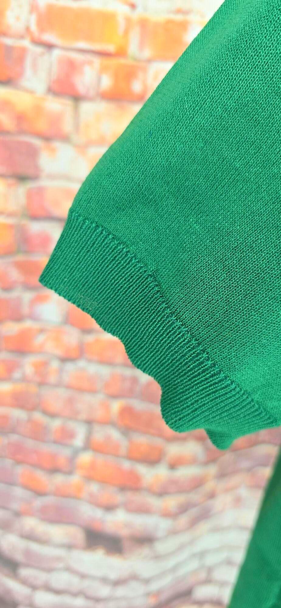 Green Cream Black & Orange Button Through Knitwear