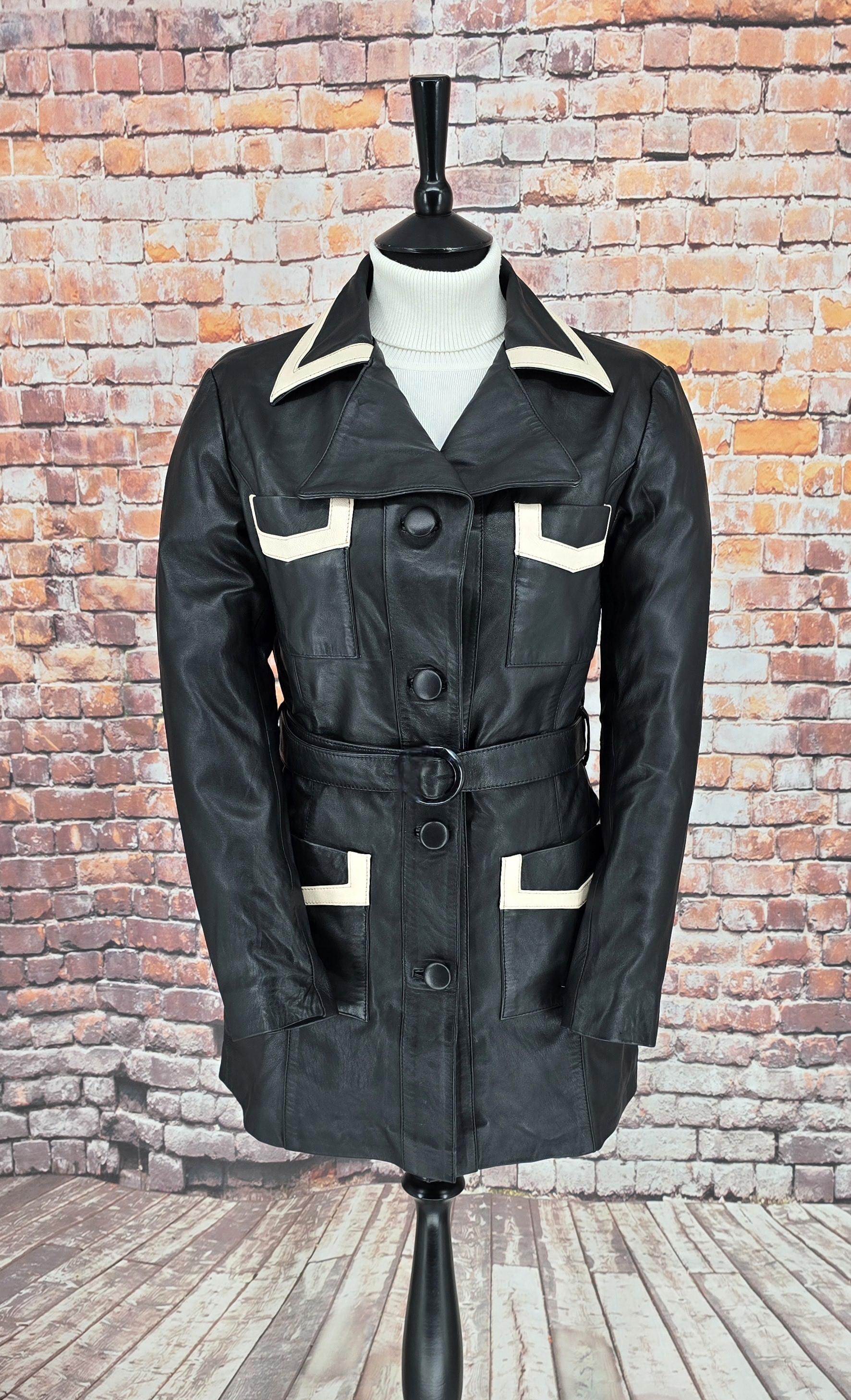 Claudia  -  Women's Black With Contrasting Detail Leather Jacket