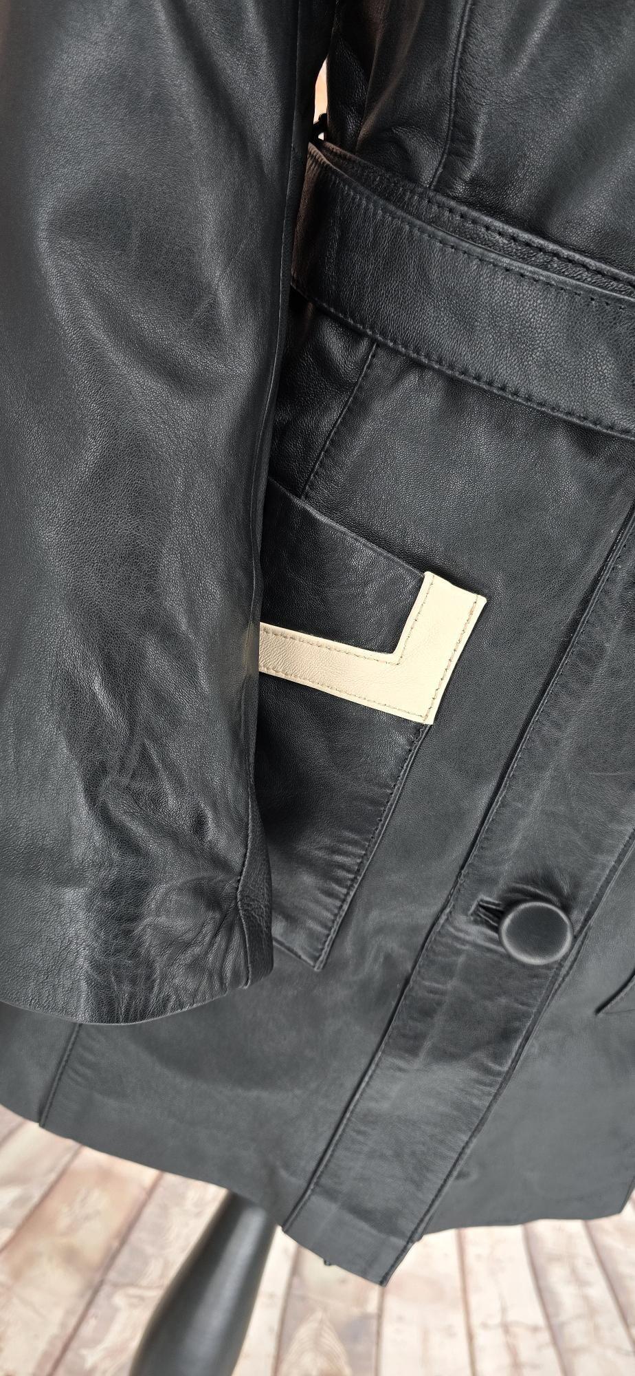 Claudia  -  Women's Black With Contrasting Detail Leather Jacket