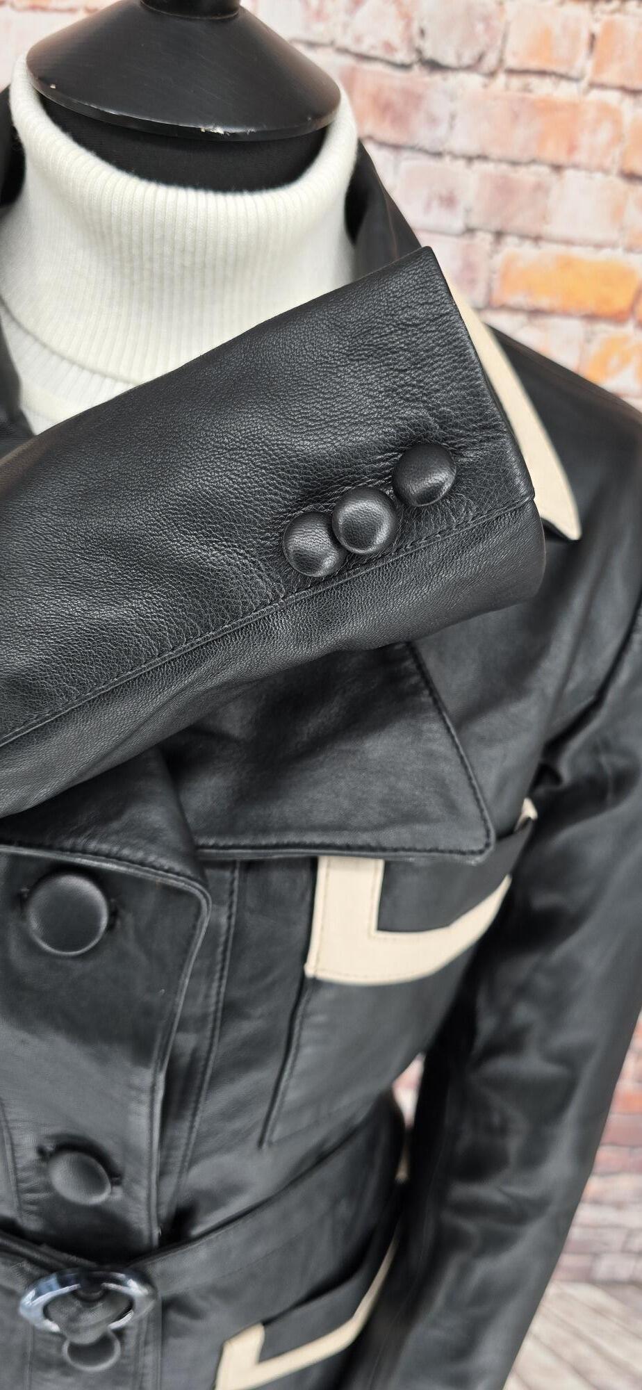 Claudia  -  Women's Black With Contrasting Detail Leather Jacket
