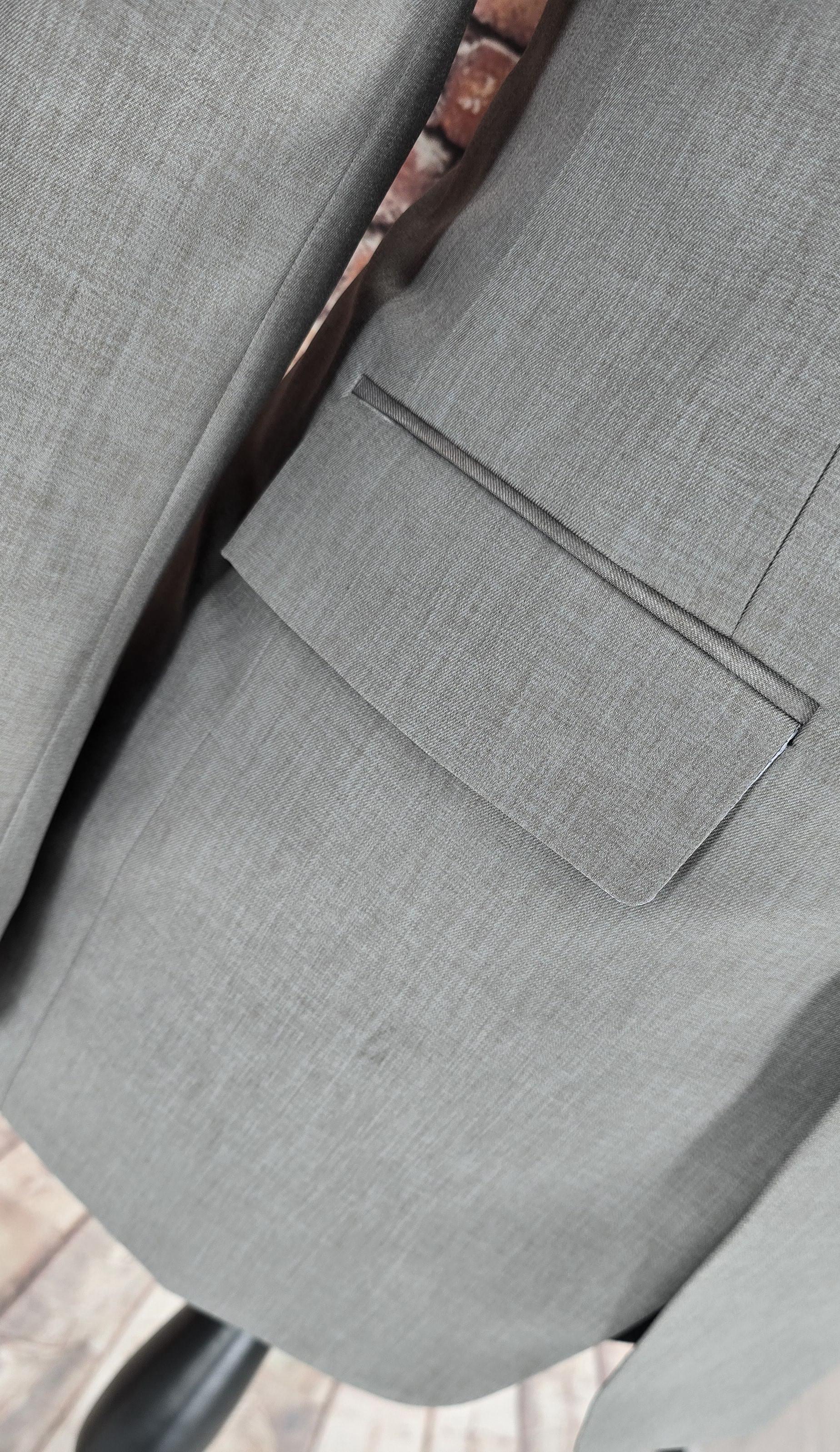 Strypes -  Grey Marl Jacket With Black Velvet Collar