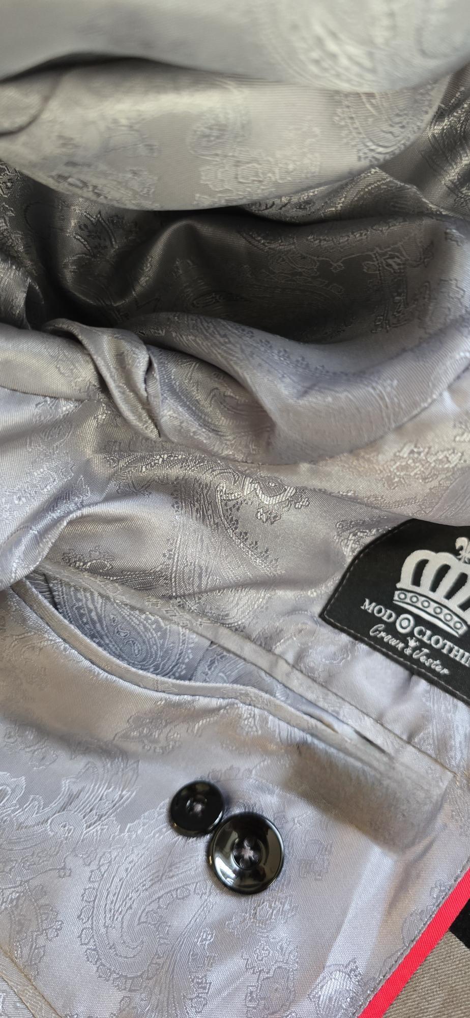 Strypes -  Grey Marl Jacket With Black Velvet Collar
