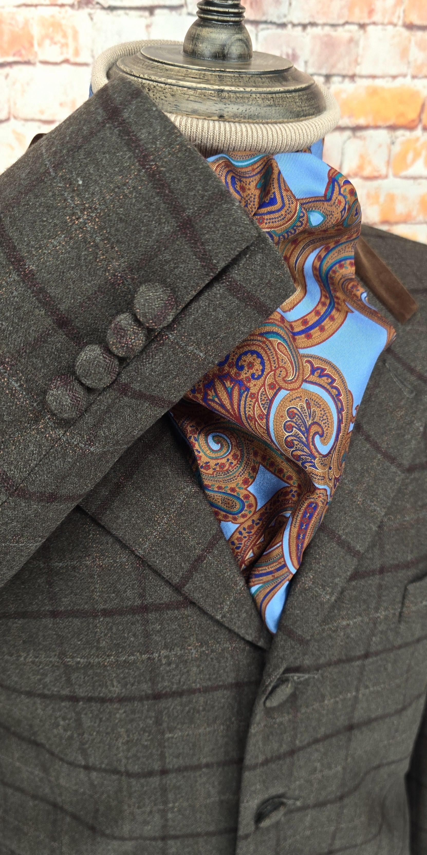 Morton - Brown checked Overcoat With Velvet Collar.