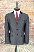 Glover - Grey & Black Mohair Two Tone Suit With Velvet Collar