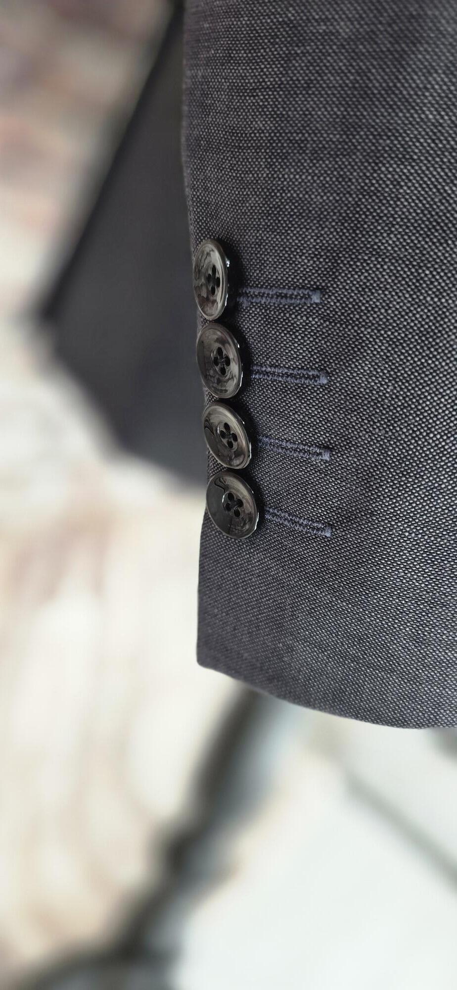 Glover - Grey & Black Mohair Two Tone Suit With Velvet Collar