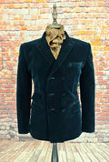 Jonty - Velvet Forest Green Double Breasted Jacket