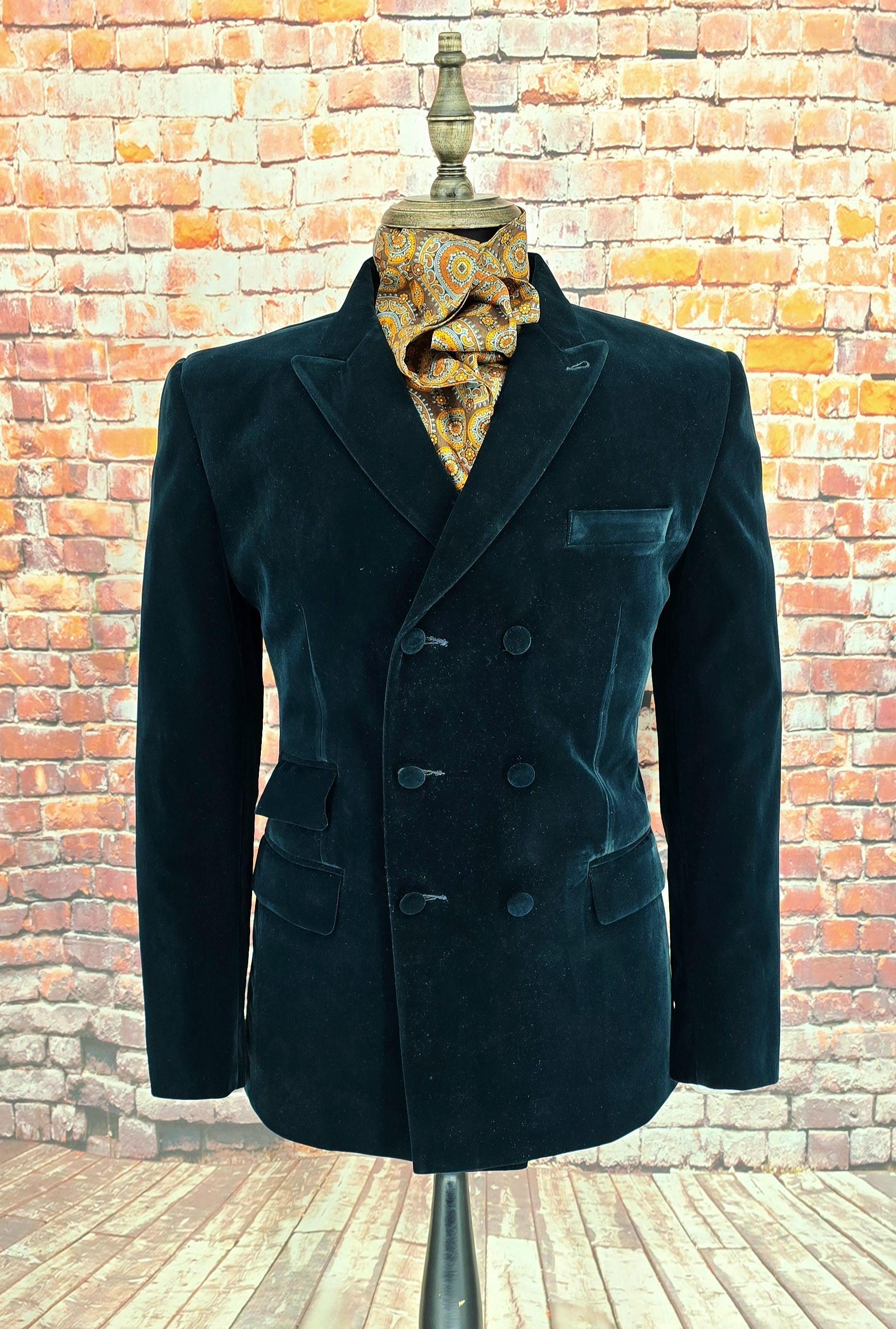 Jonty - Velvet Forest Green Double Breasted Jacket