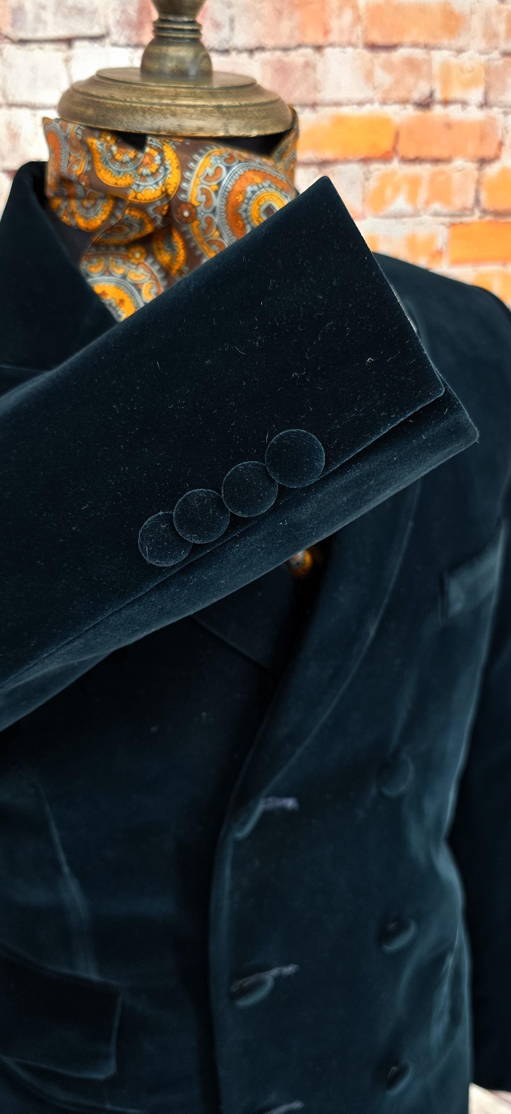 Jonty - Velvet Forest Green Double Breasted Jacket