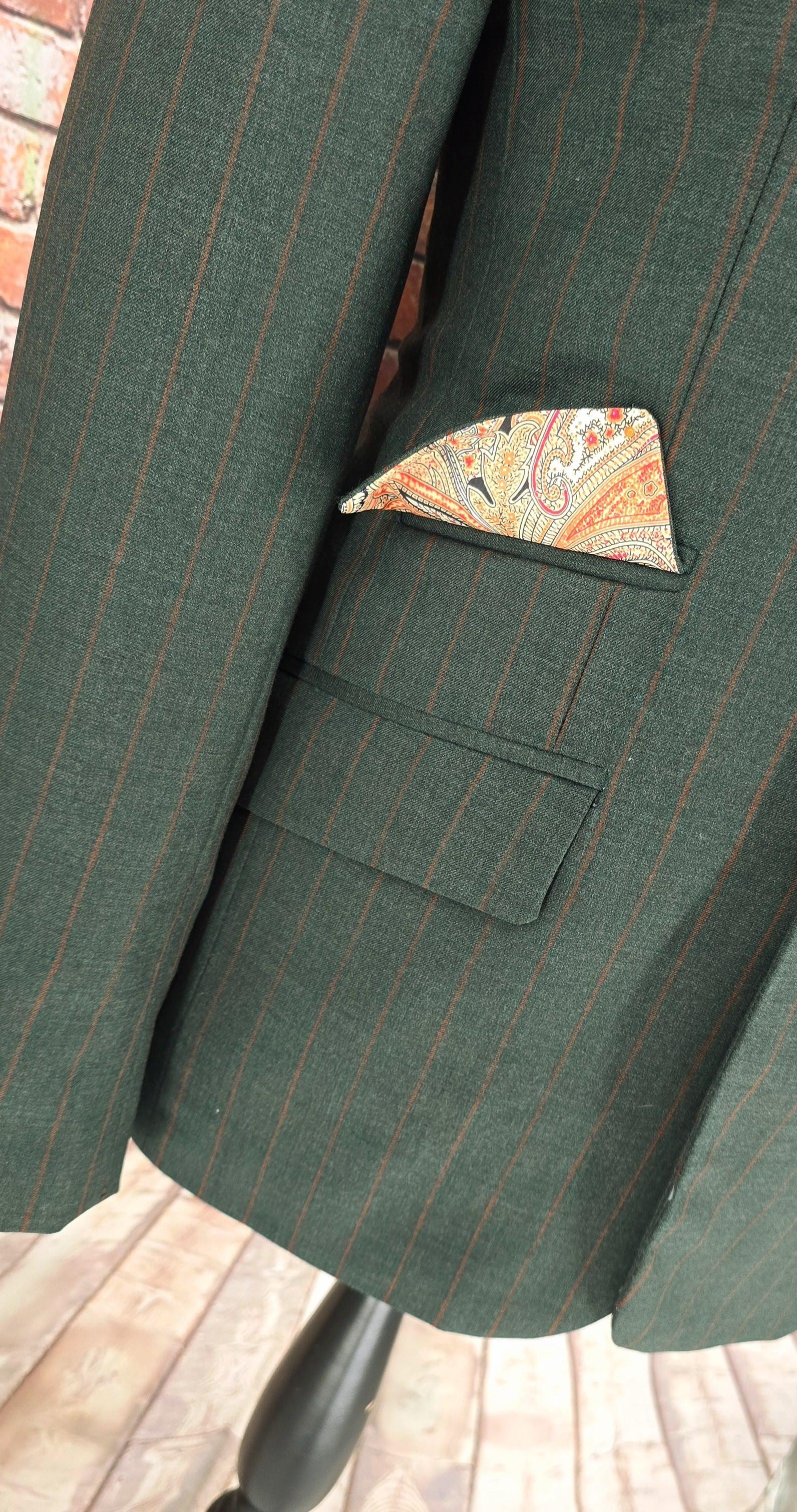 Remi - Green With Orange Pinstriped Suit