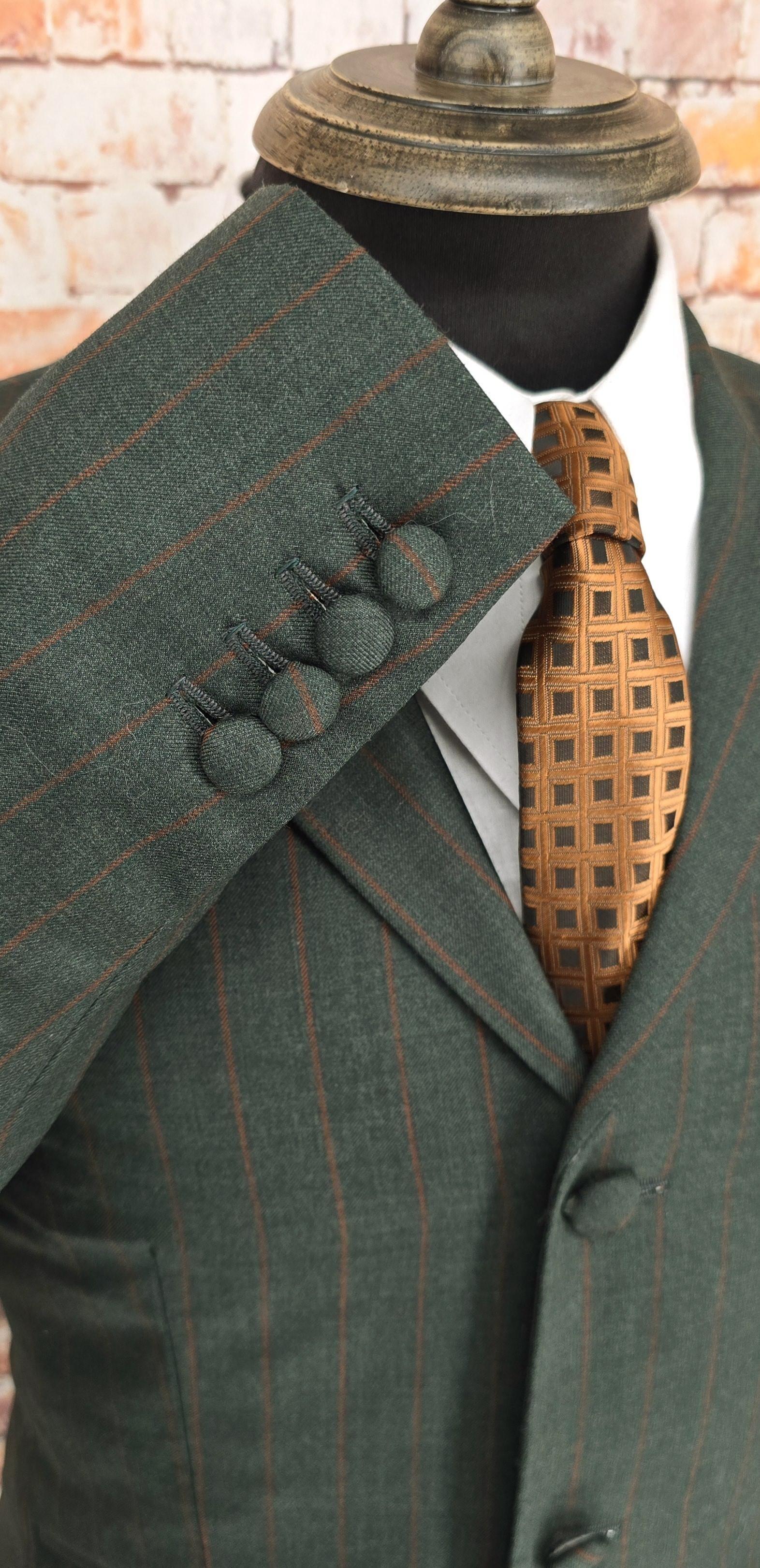 Remi - Green With Orange Pinstriped Suit