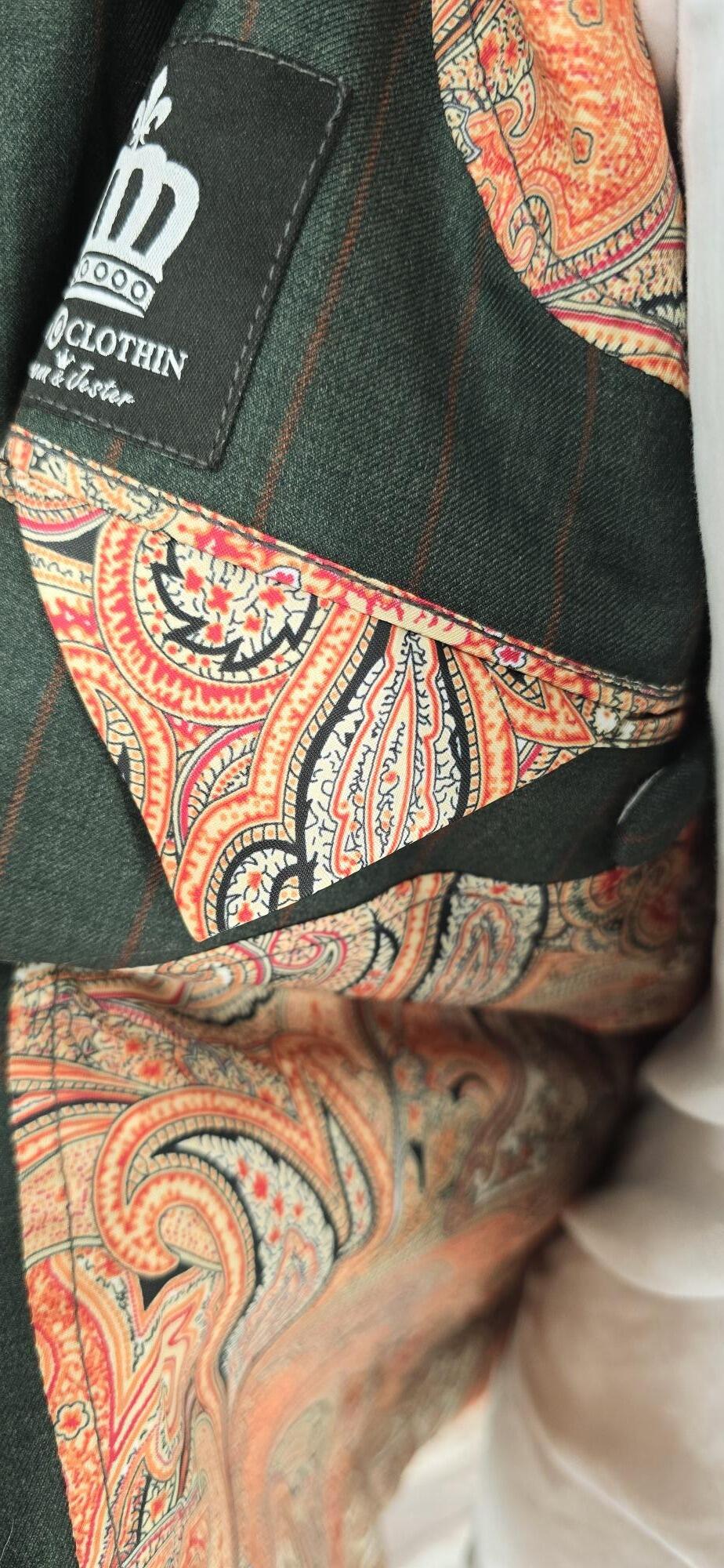 Remi - Green With Orange Pinstriped Suit