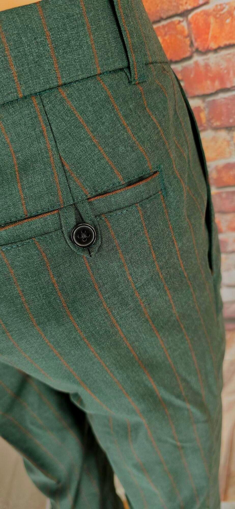 Remi - Green With Orange Pinstriped Suit