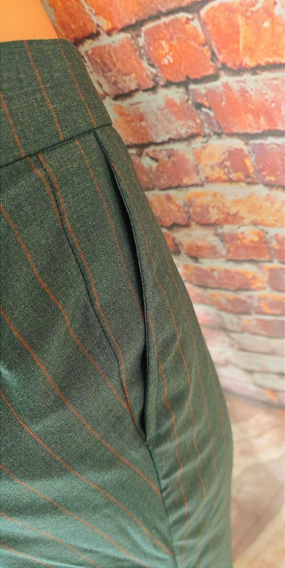 Remi - Green With Orange Pinstriped Suit