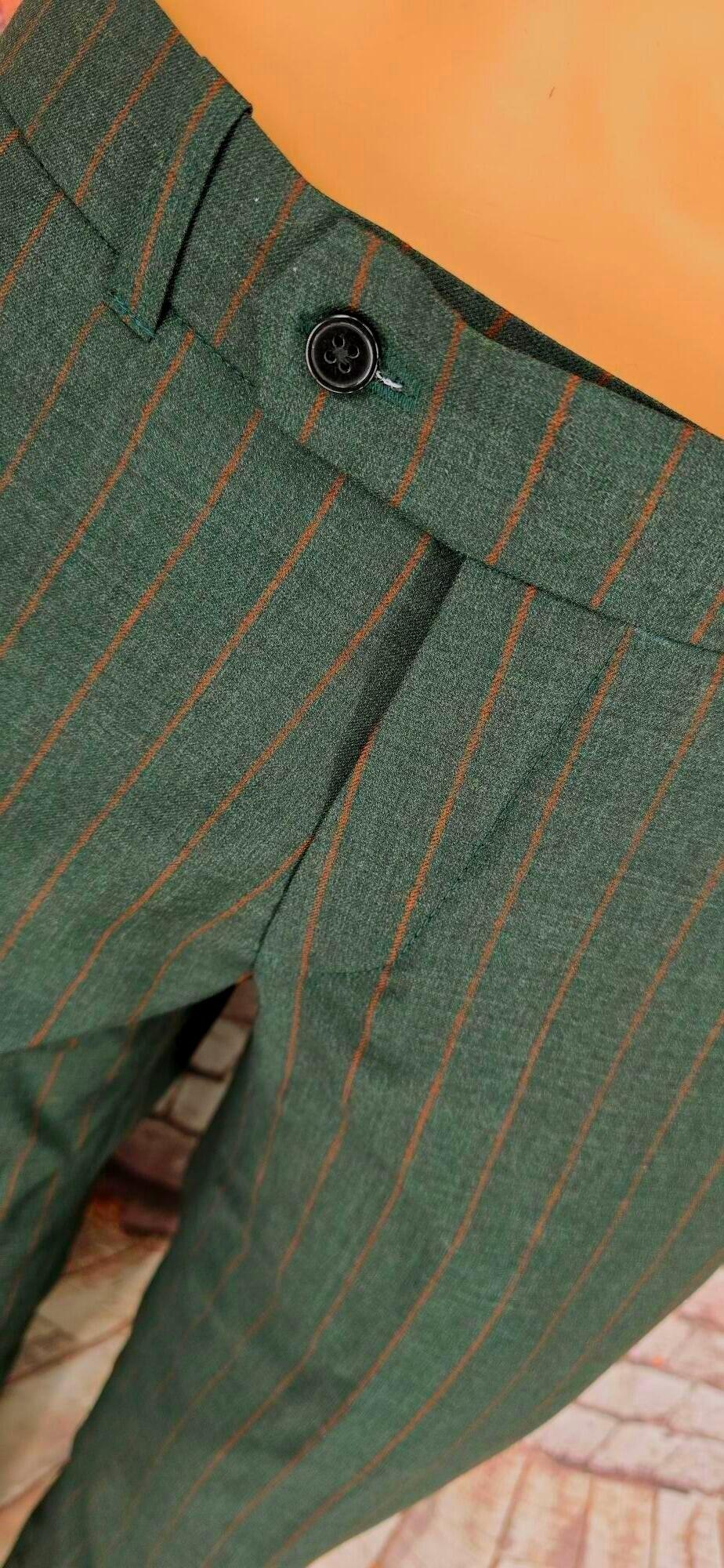 Remi - Green With Orange Pinstriped Suit
