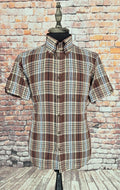 Patrice - Brown & White Checked Shirt