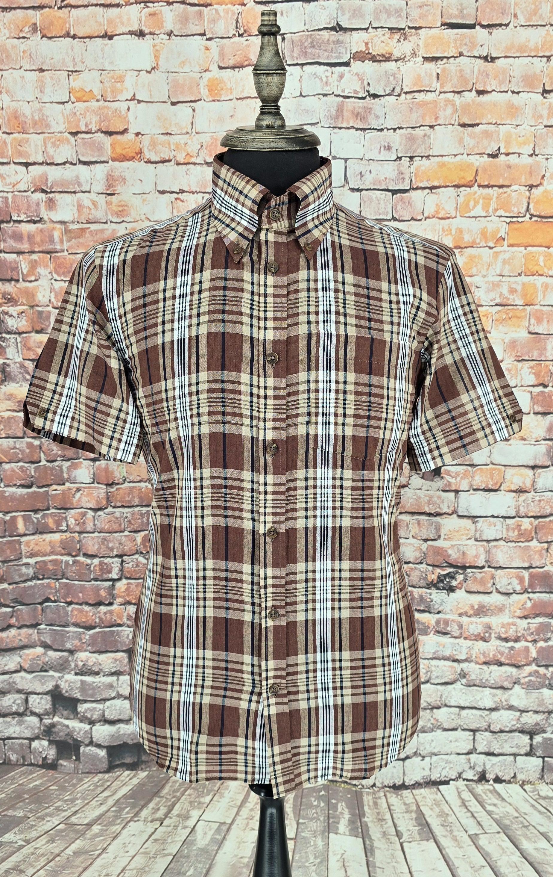 Patrice - Brown & White Checked Shirt