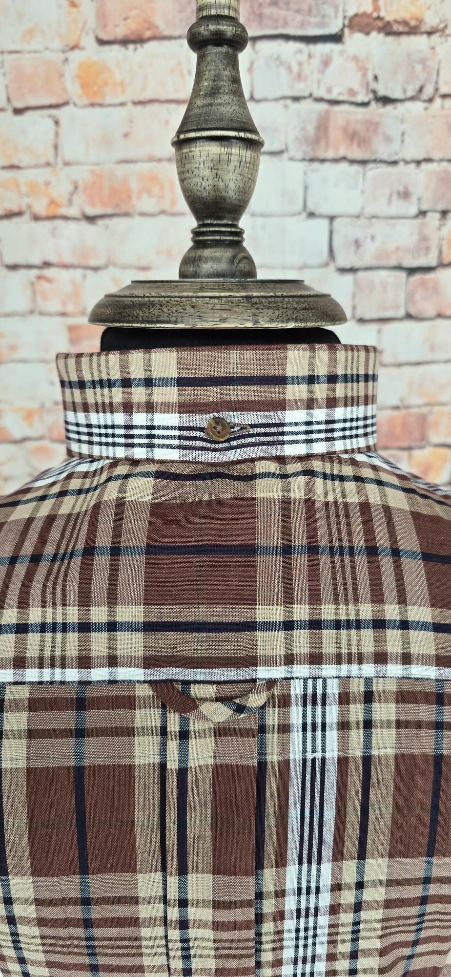 Patrice - Brown & White Checked Shirt