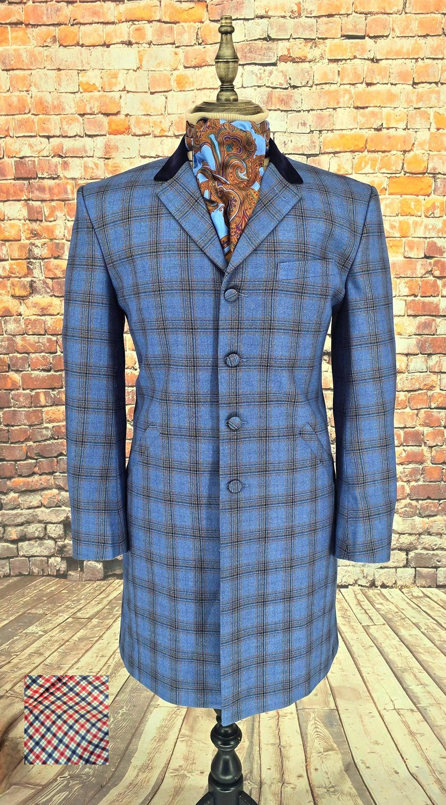 Bailey -  Blue Checked Overcoat.