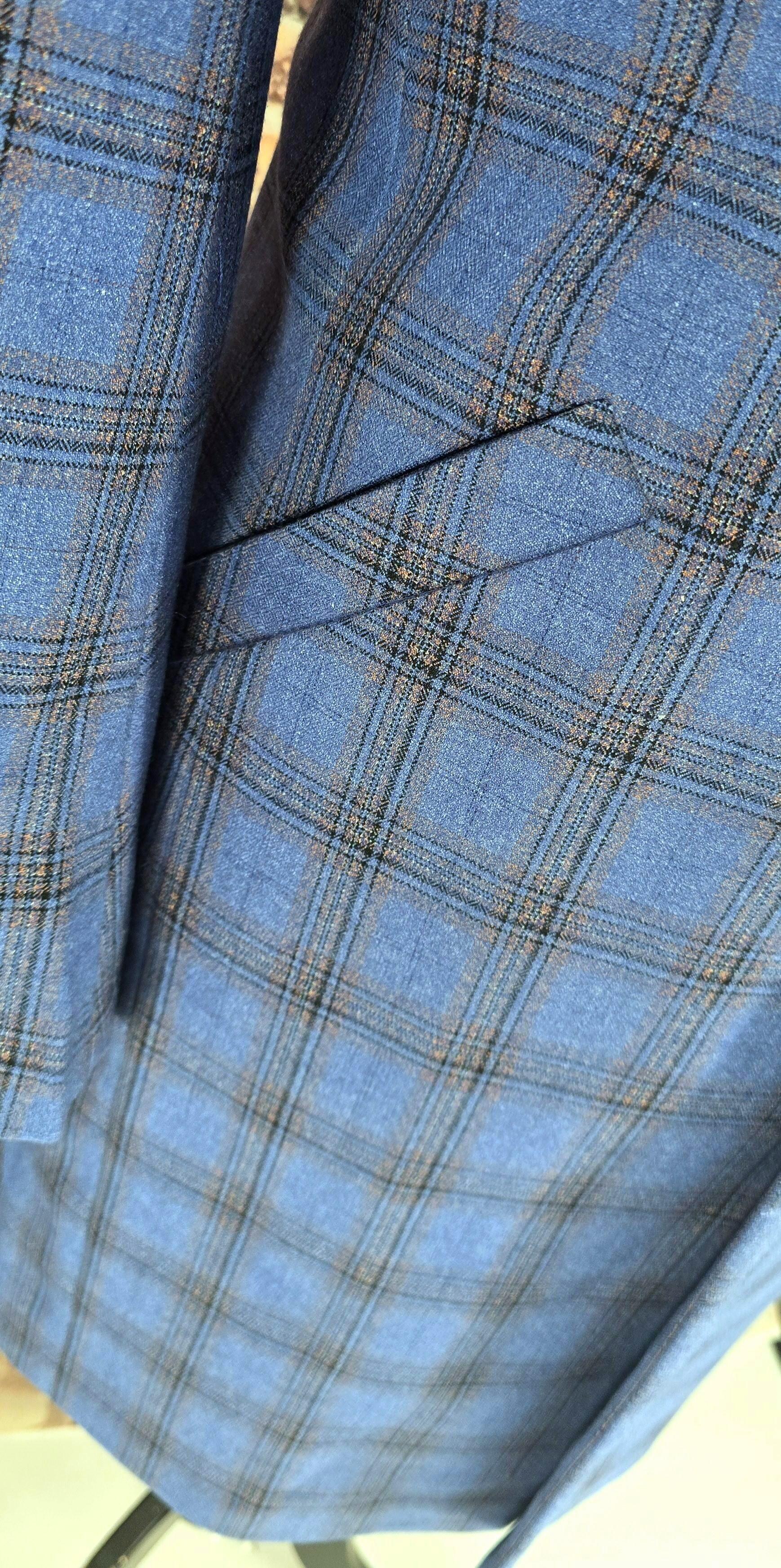 Bailey -  Blue Checked Overcoat.