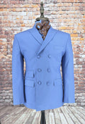 Montgomery -  Sky Blue With White Pinstripe Double Breasted Suit