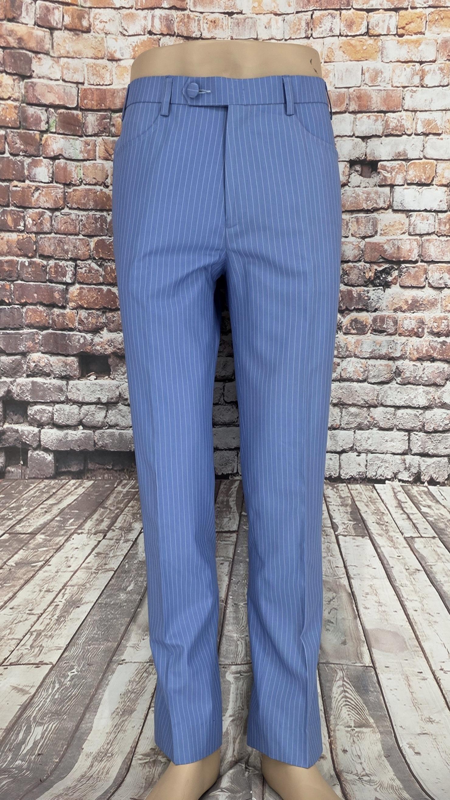 Montgomery -  Sky Blue With White Pinstripe Double Breasted Suit