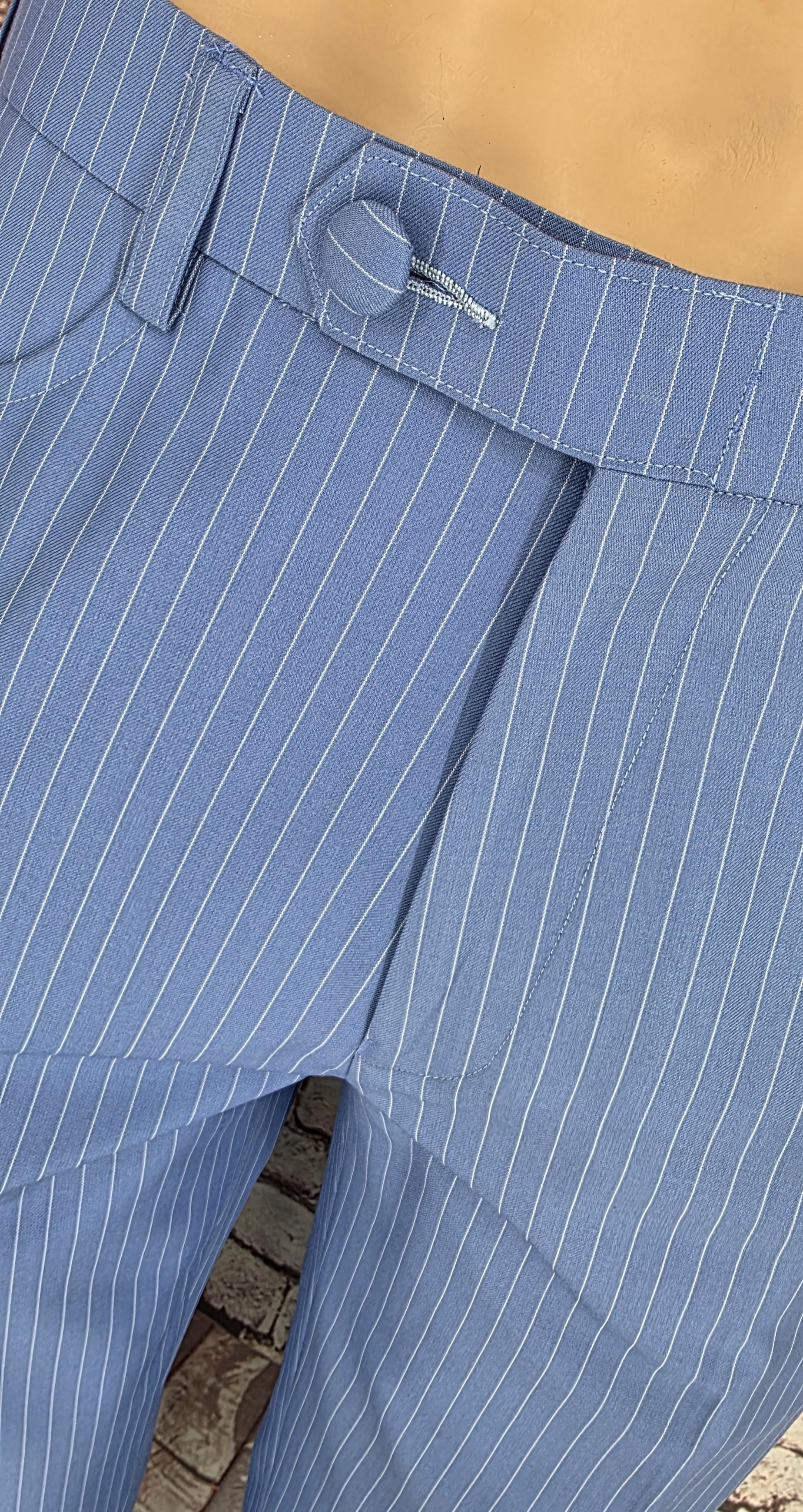 Montgomery -  Sky Blue With White Pinstripe Double Breasted Suit